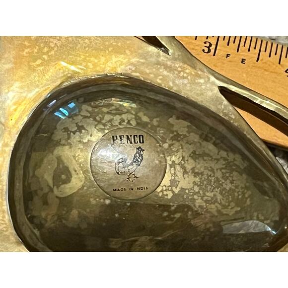 Brass Butterfly Trinket Dish PENCO Vtg Original Lamker Label Rare HTF - Picture 8 of 8